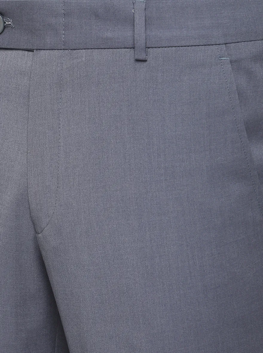 Blue Solid Super Slim Fit Formal Trouser | JadeBlue