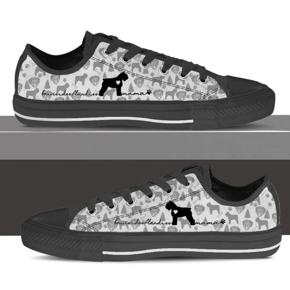 Bouvier des Flandres-Printed Canvas Low Top Shoes for Men and Women