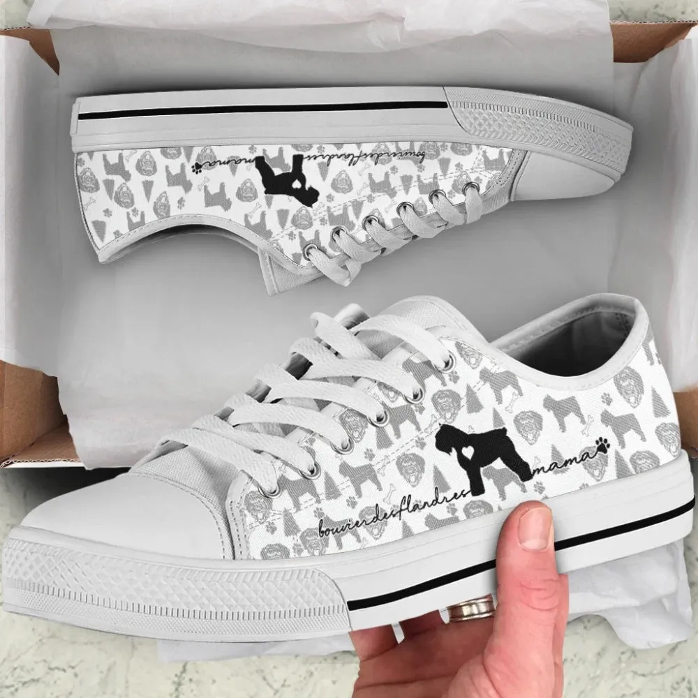 Bouvier des Flandres-Printed Canvas Low Top Shoes for Men and Women