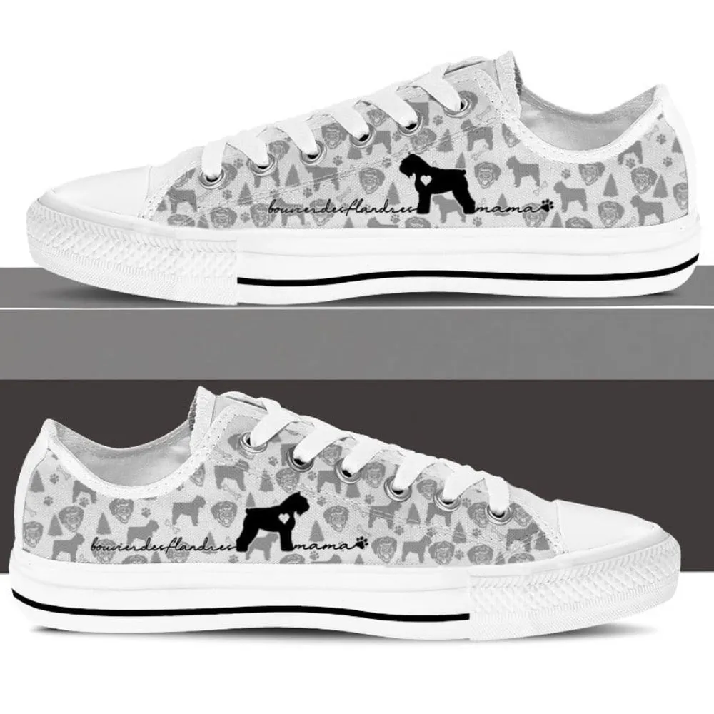 Bouvier des Flandres-Printed Canvas Low Top Shoes for Men and Women