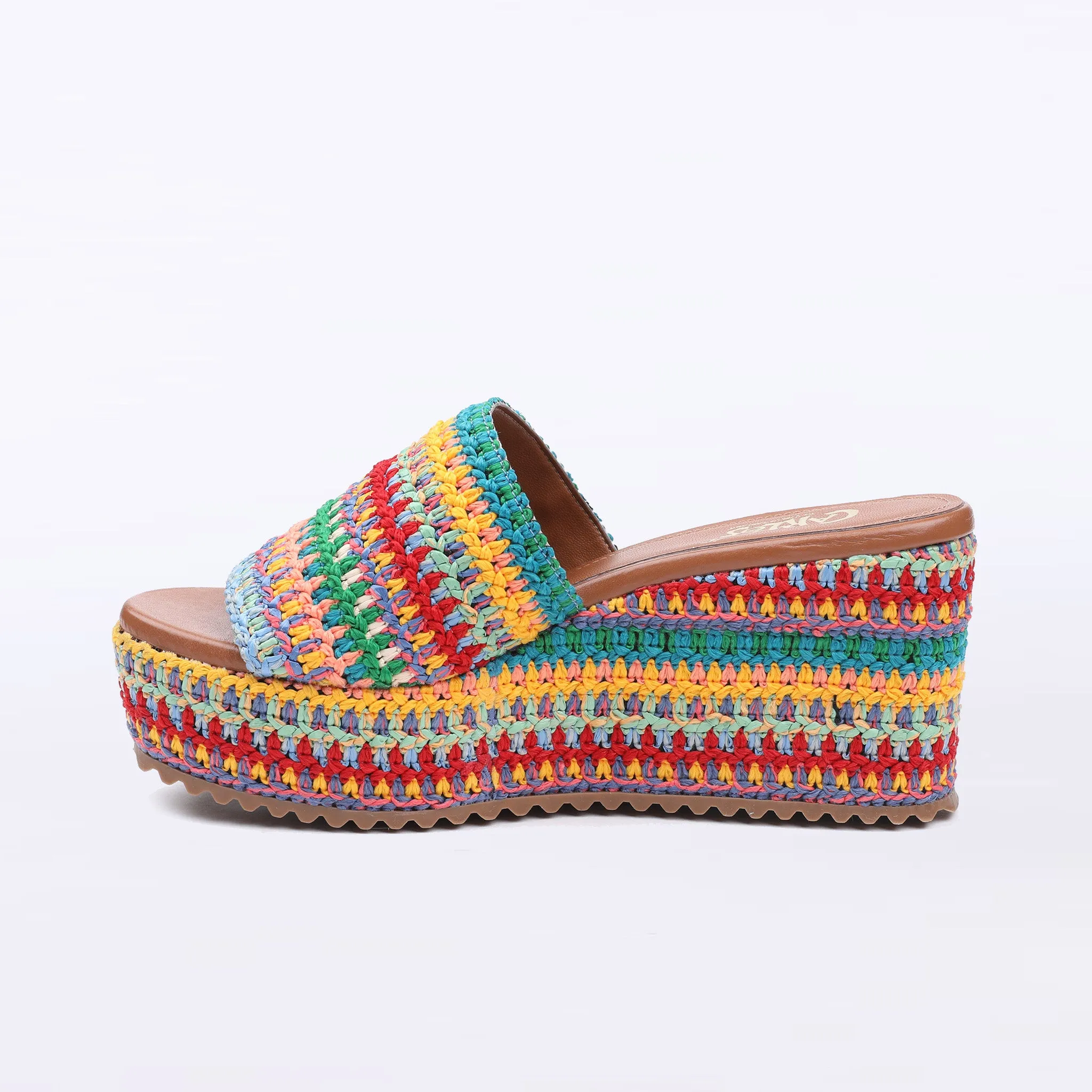 CARNAVAL - Crochet Multi Color Wedge Sandal