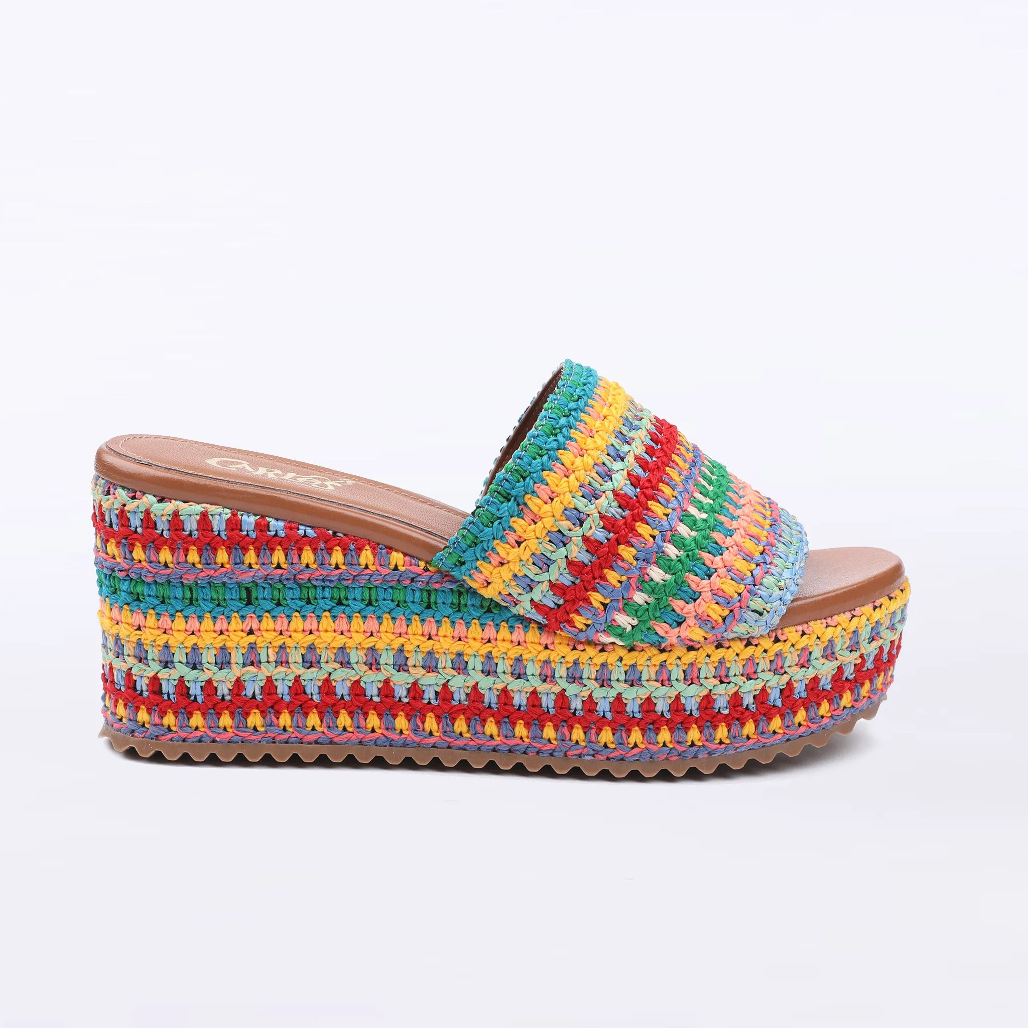 CARNAVAL - Crochet Multi Color Wedge Sandal
