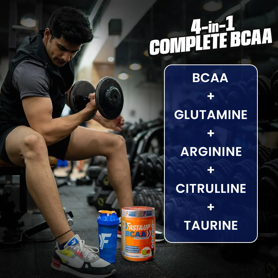 Fast&Up BCAA Advanced - 450 Gms, 30 Servings, (Watermelon Flavour) Informed Sport Certified BCAA that helps in Muscle Recovery & Endurance, BCAA (2:1:1)   Muscle Activators   Electrolytes