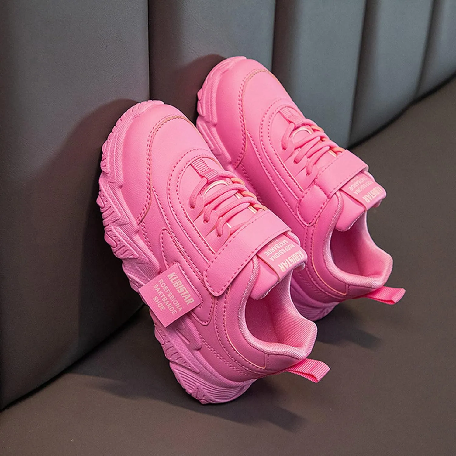 Girls Running Shoes Boys Color Sneakers for Kids Casual Lightweight Classic Adjustable Strap Hook and Loops Shoes