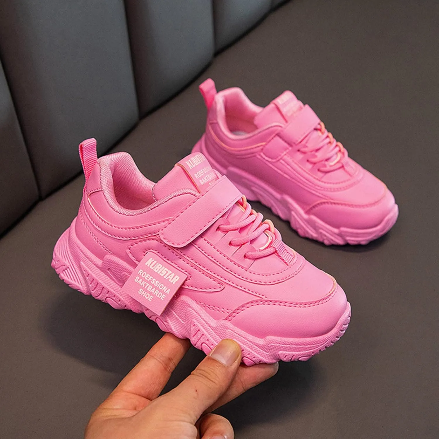 Girls Running Shoes Boys Color Sneakers for Kids Casual Lightweight Classic Adjustable Strap Hook and Loops Shoes