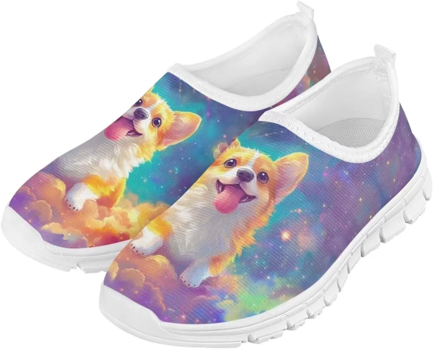 Kids Cute Shoes Colorful Clouds Slip On Shoes for Girls Size 11-2.5