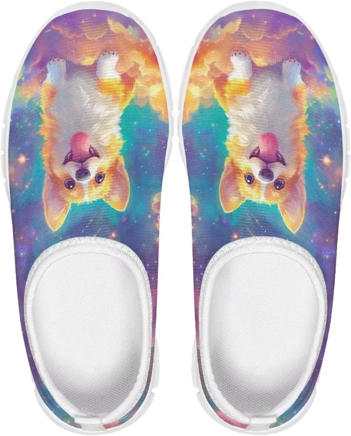 Kids Cute Shoes Colorful Clouds Slip On Shoes for Girls Size 11-2.5