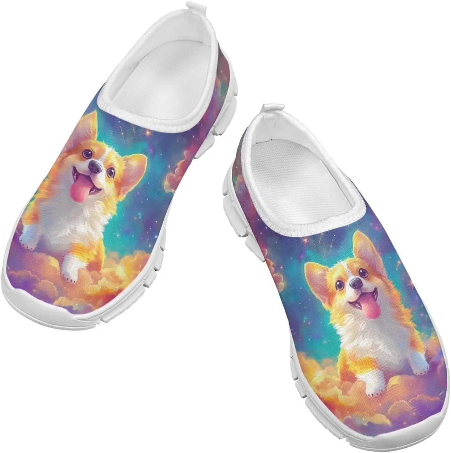 Kids Cute Shoes Colorful Clouds Slip On Shoes for Girls Size 11-2.5