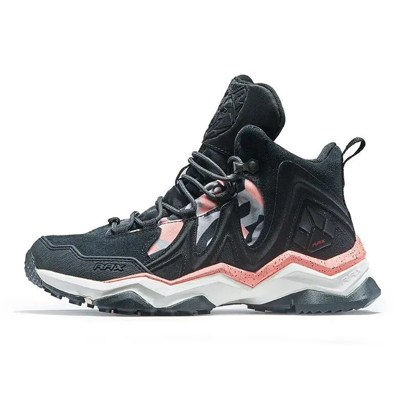 Mens Geunine Leather Hiking Shoes For Men Fleece Snow Boots Warm Trekking Walking Shoes Hiking Boots Men Sneakers Boots