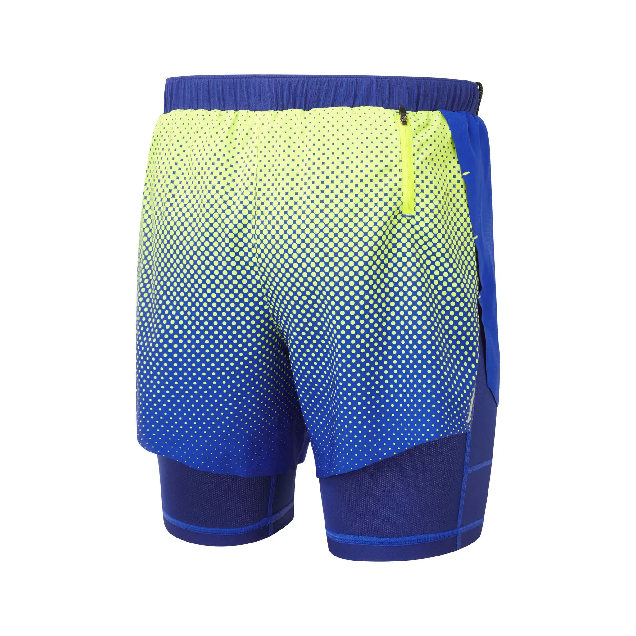 Ronhill | Men's Tech Race Twin Short - Azurite/Citrus Fade