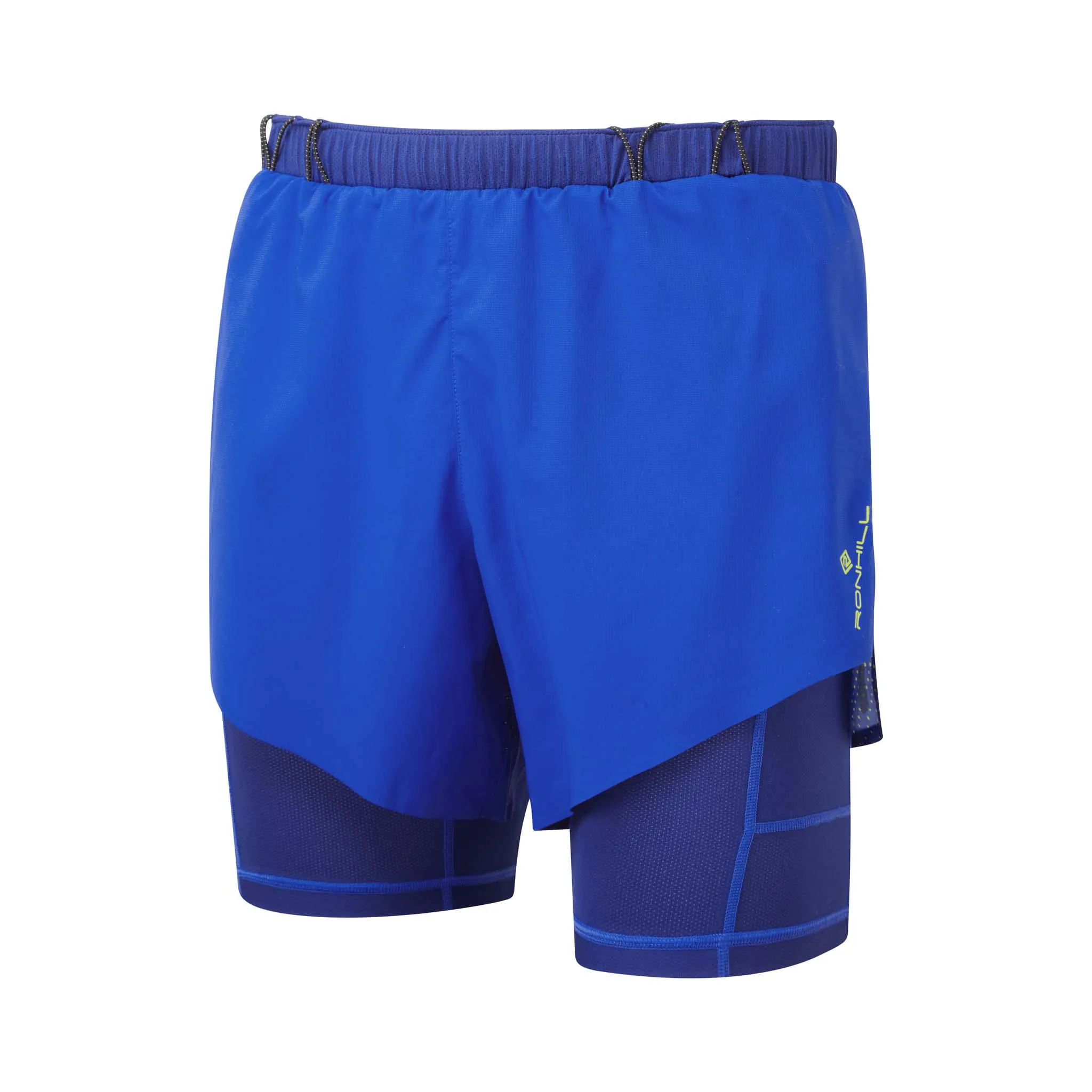Ronhill | Men's Tech Race Twin Short - Azurite/Citrus Fade