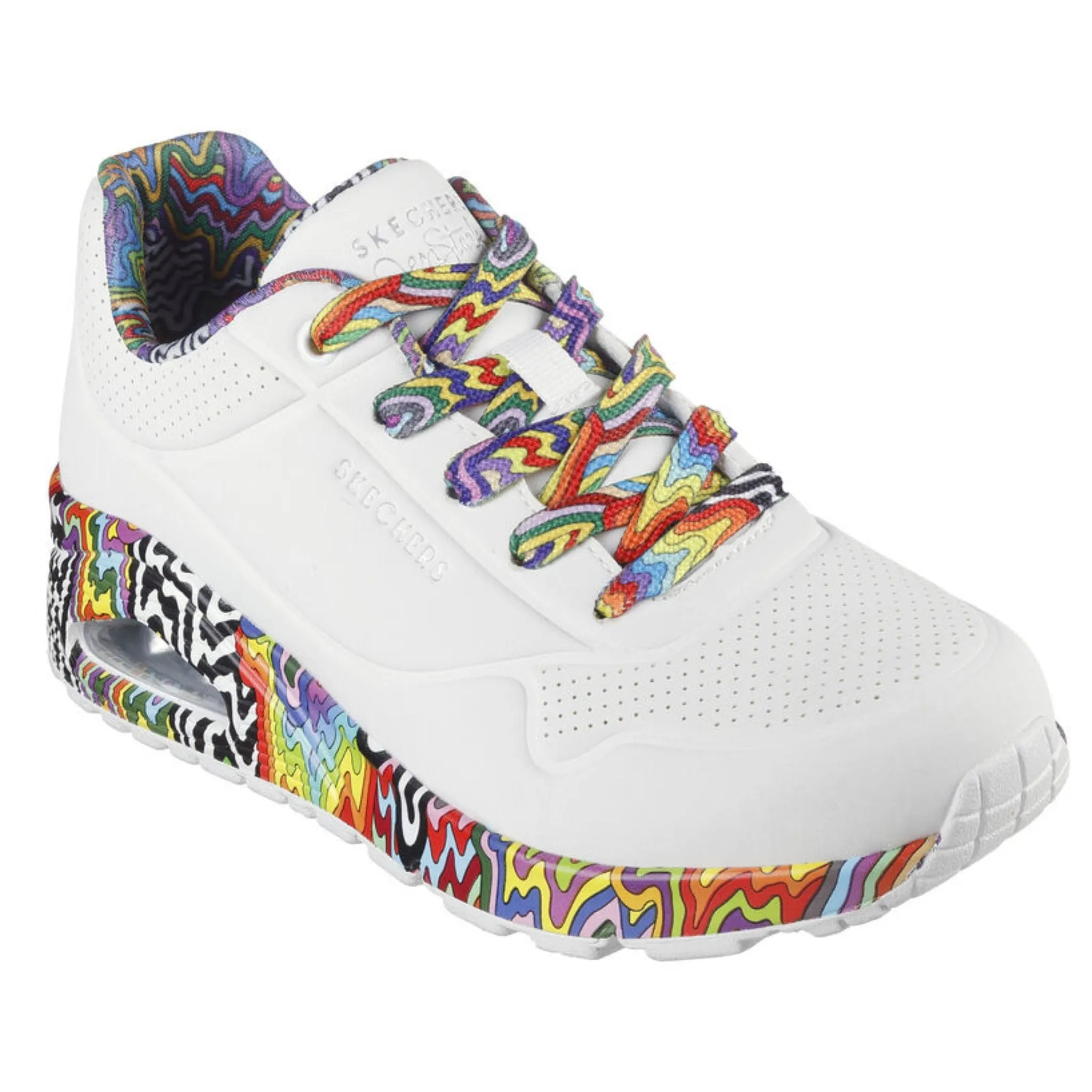 Skechers Women's 177959 Jen Stark Mini Drip White Multi Casual Shoes