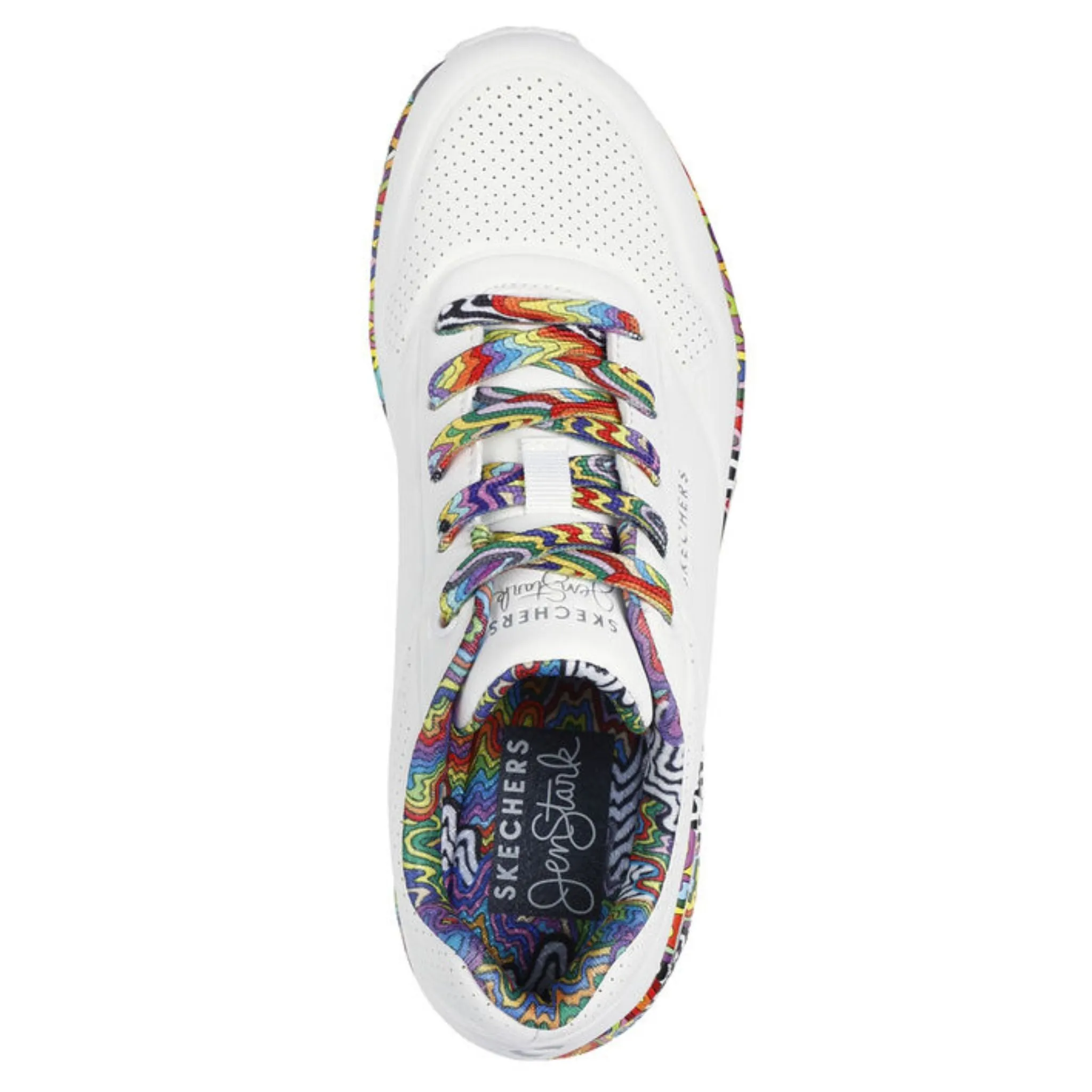 Skechers Women's 177959 Jen Stark Mini Drip White Multi Casual Shoes