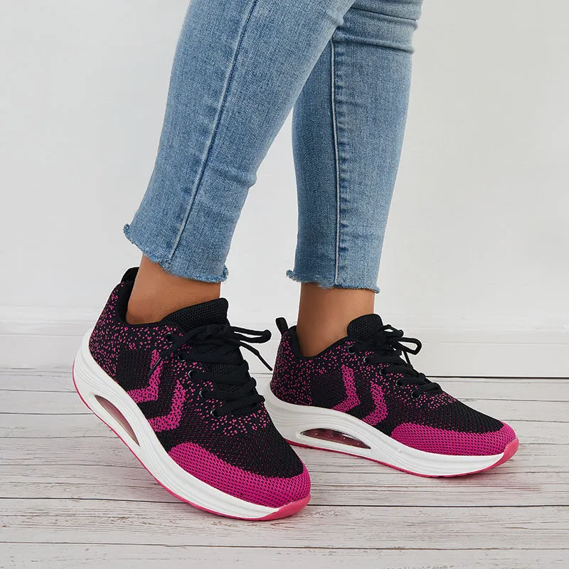 Sohiwoo  Women Mesh Air Cushion Sneakers Casual Platform Athletic Shoes