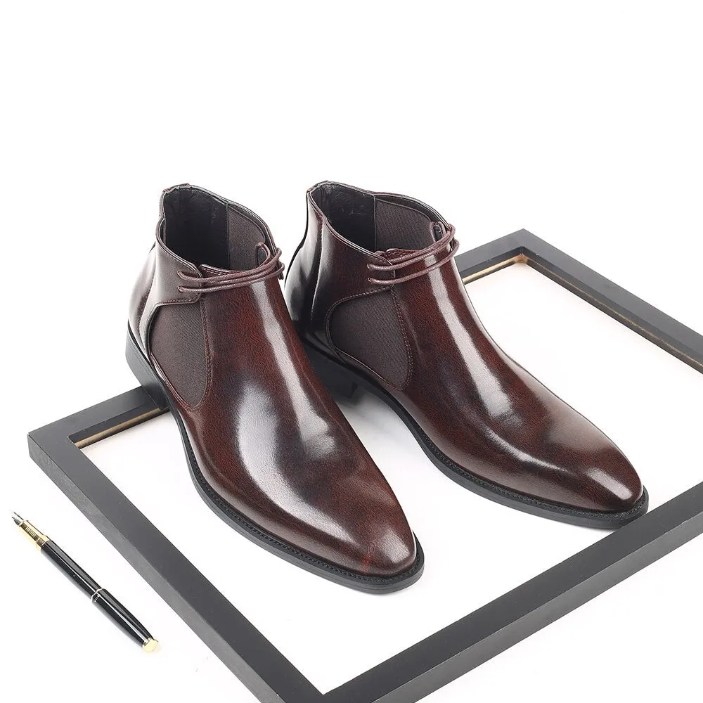West Louis Business Elegant Leather Pointed Chukka Shoes