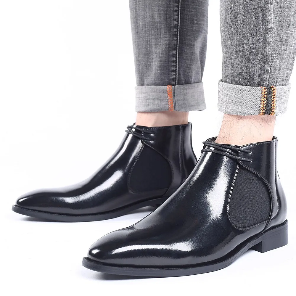 West Louis Business Elegant Leather Pointed Chukka Shoes