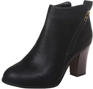 Women's Ankle Boots & Booties Booties for Women 2024 with Heel Black Leather Boots Men Ankle Bootie for Women Low Heel Solid Color Comfy Casual Daily Deals