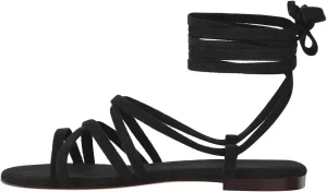 Womens Cross Strap Open Toe Flat Sandals Lace up Summer Ankle Strap Round Toe Gladiator Sandals